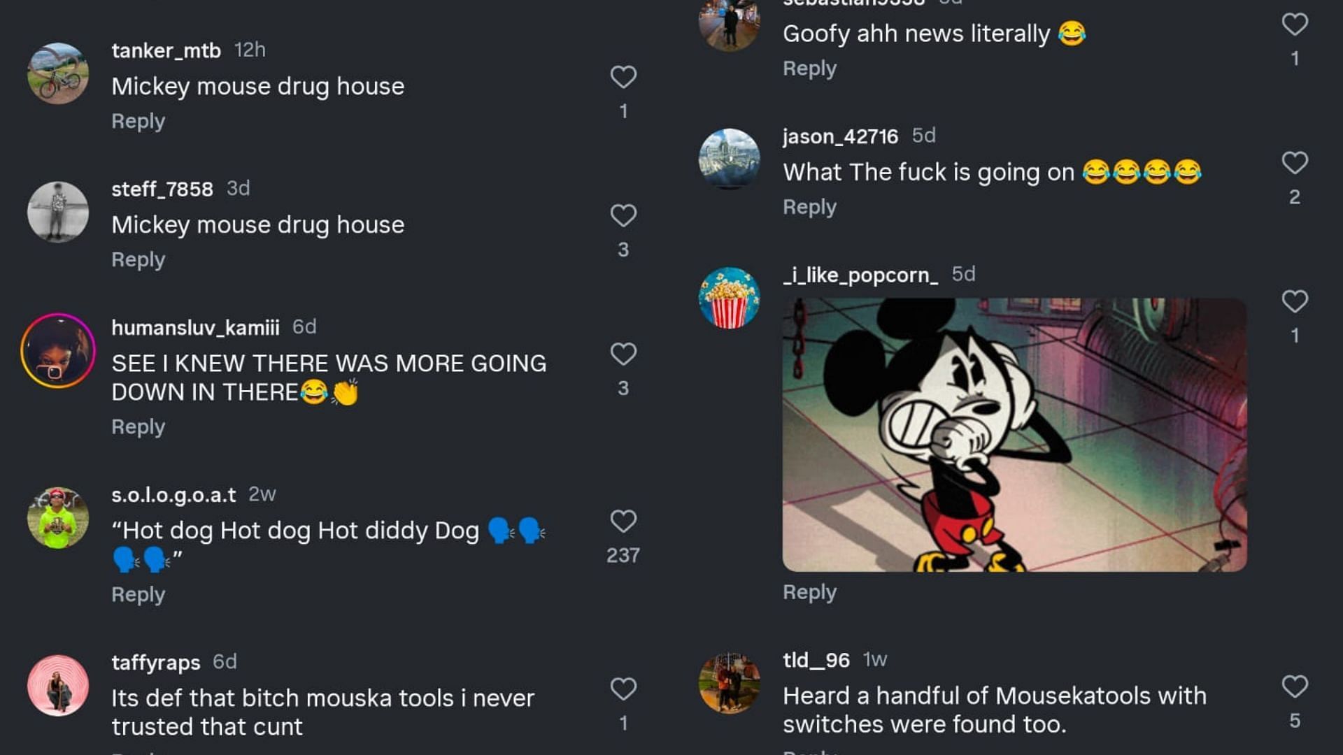 Insta comments for fake news on a major drug bust (Image via Instagram)